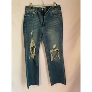 Uniq By Litz  NWT Women's Size 27 Destroyed Jean Medium Wash